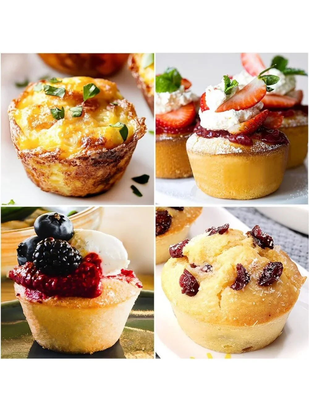 Nonstick Silicone Muffin Pans - 12 Cup Baking Molds, BPA Free, Dishwasher Safe